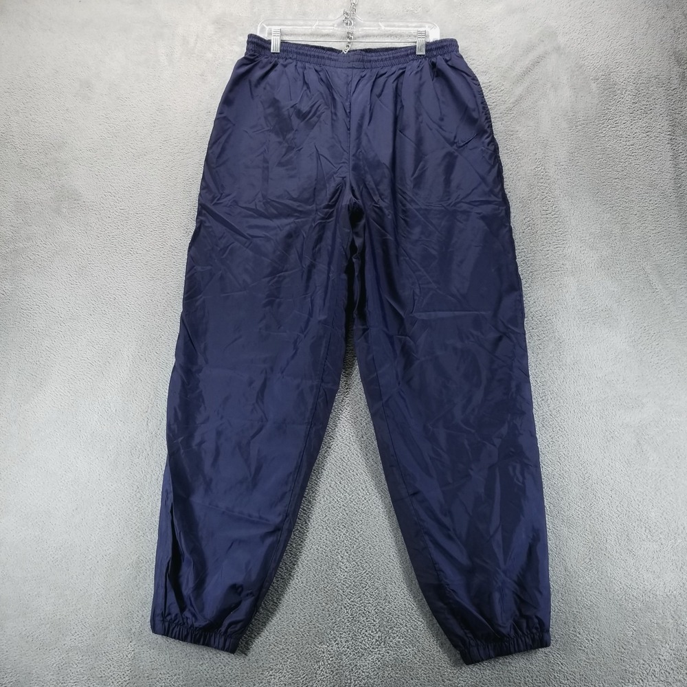 VTG Nike Pants XL Blue Windbreaker Joggers‎ Track Lined Ankle Zip Y2K Nylon